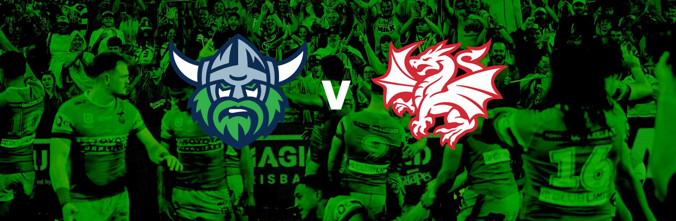 Canberra Raiders v St George. Illawara Dragons