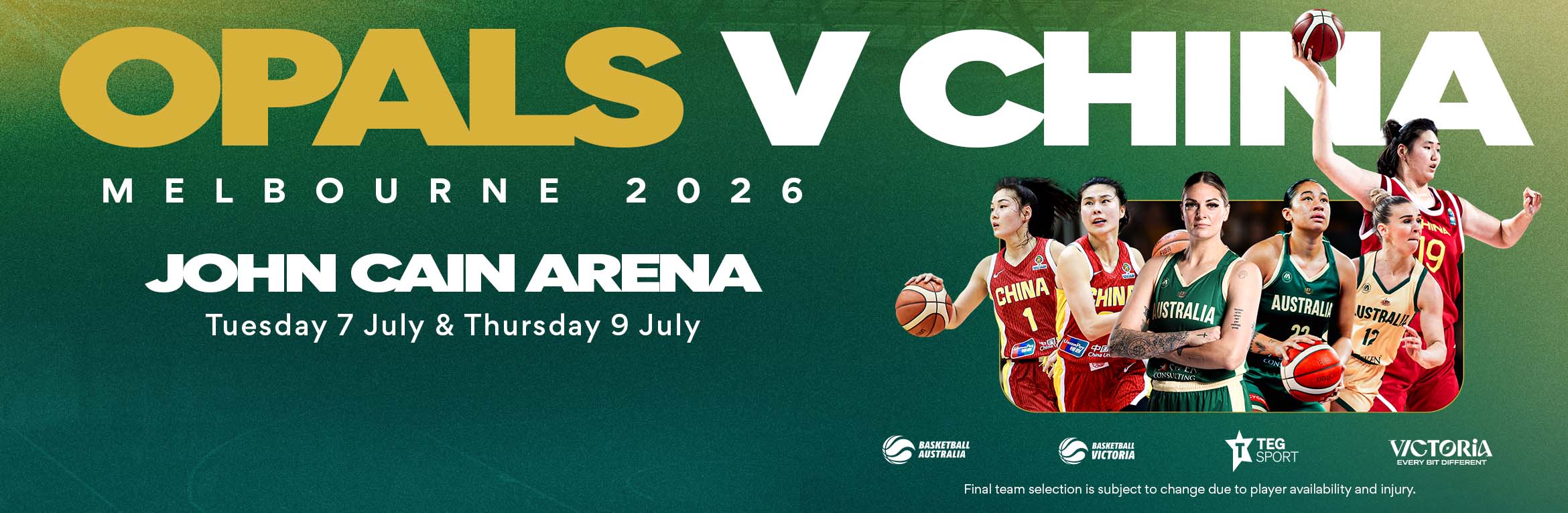 Opals v China (Waitlist)