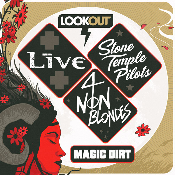 LOOKOUT 2027 - +LIVE+, STONE TEMPLE PILOTS, 4 NON BLONDES live at AIS Arena - Concert poster